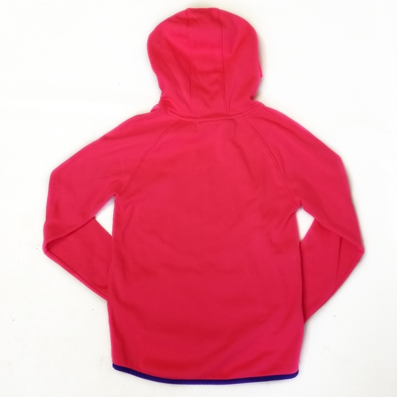 NIKE Youth Girls Neon Pink Logo Hoodie Size S Y - Picture 2 of 5
